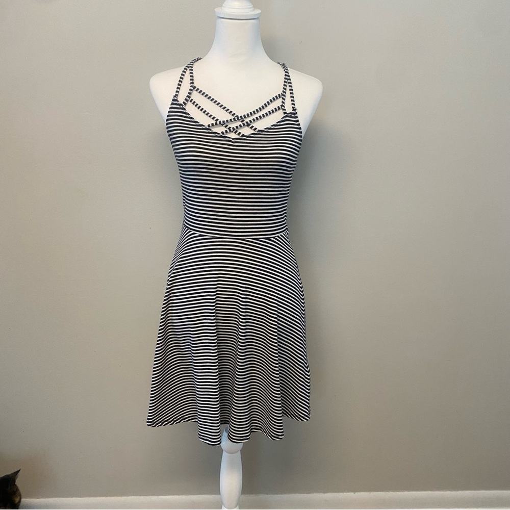 Hollister Strappy Blue  and White Mini Dress NWT 
Resort  bathing suit cover up